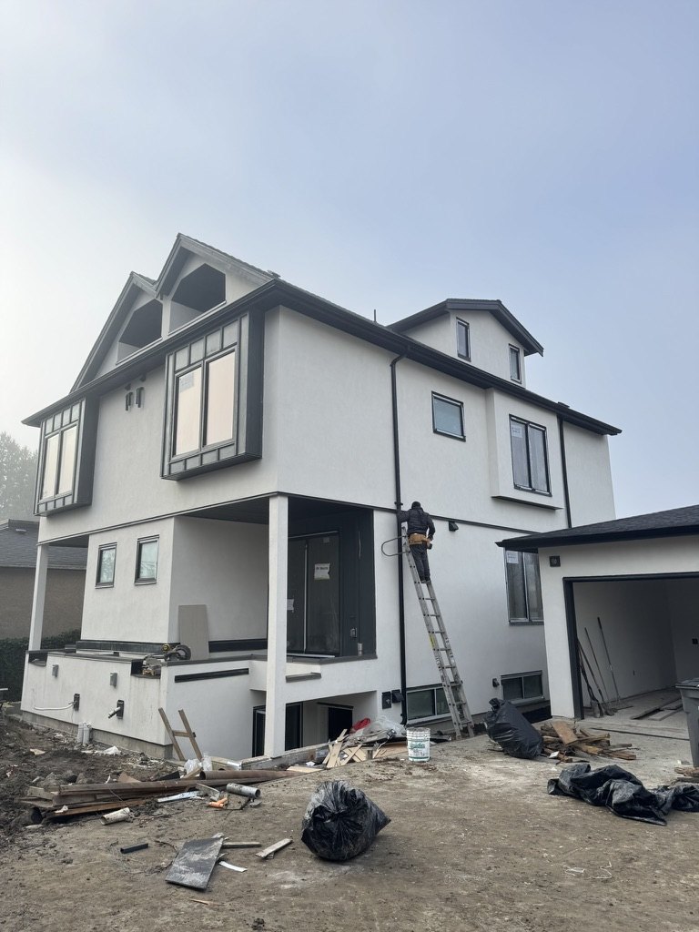 Finished seamless gutter installation on a BC home