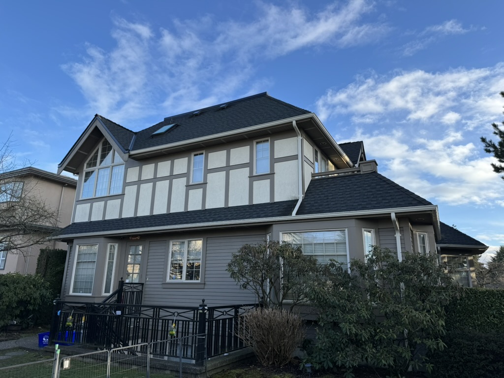 Beautiful Metro Vancouver home exterior with blue sky