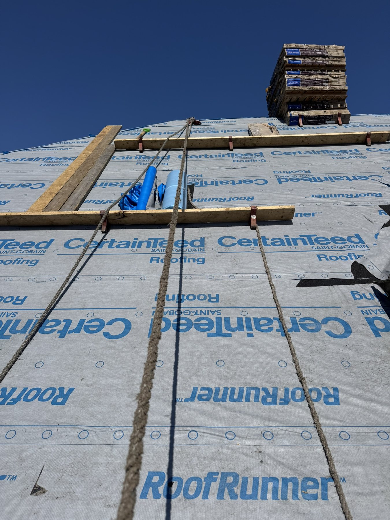 RoofRunner underlayment installed across the roof slope